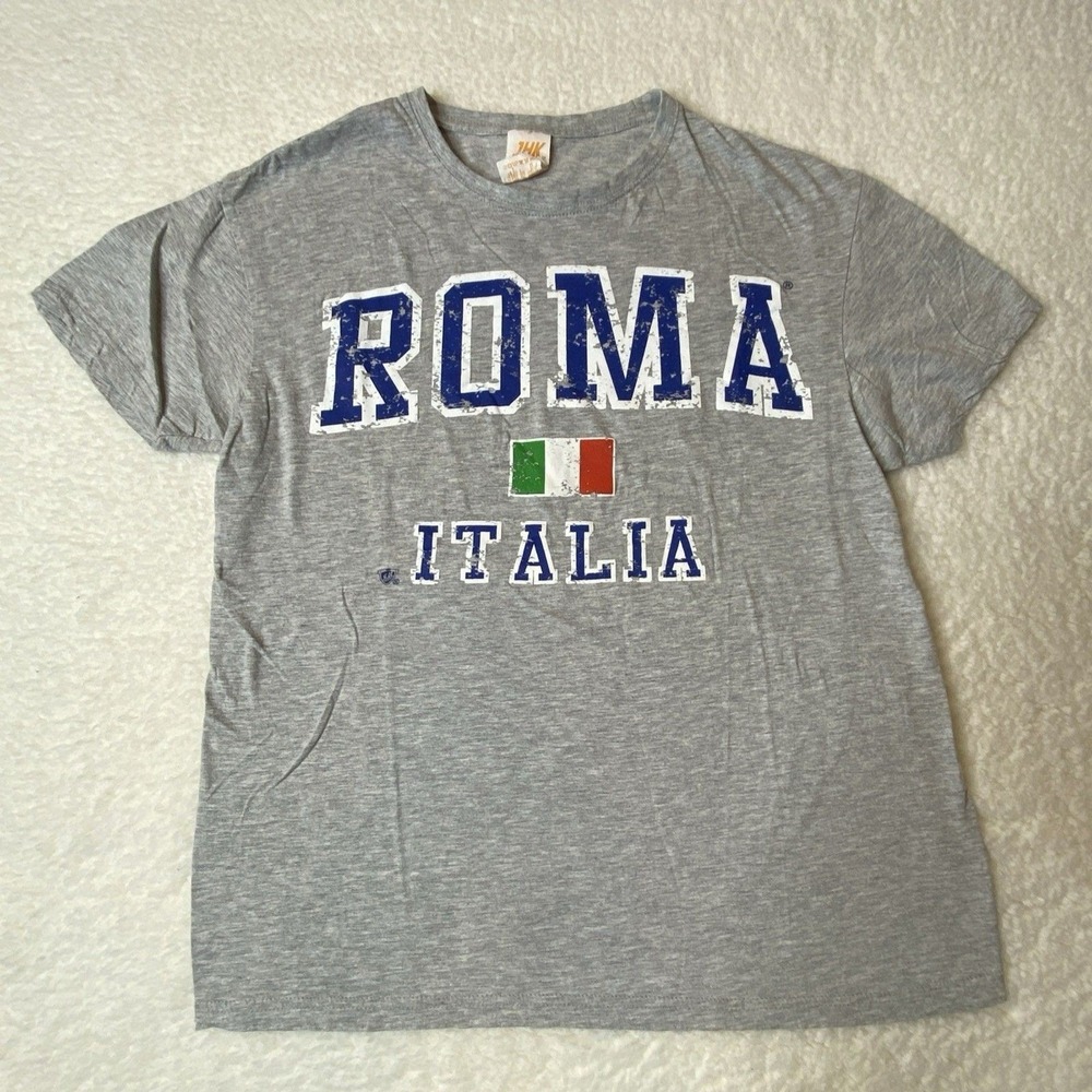 JHK 100% COTTON ROMA ITALIA NAVY SHORT SLEEVE T-SHIRT Size M Vintage Women's